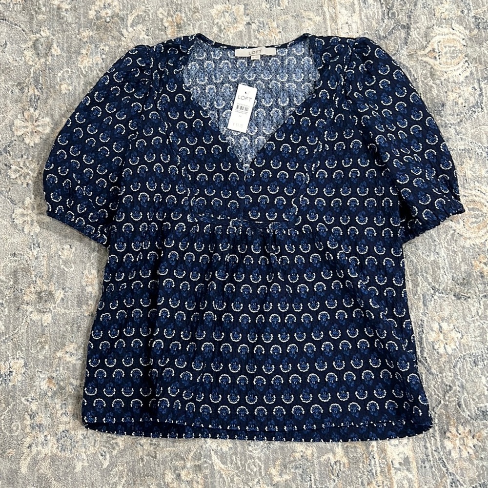 Loft Blue patterned shirt- M